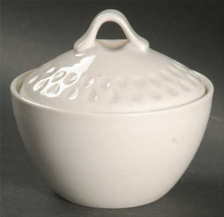 Diamond White Sugar Bowl & Lid