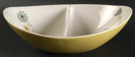 Lazy Daisy 11" Oval Divided Vegetable Bowl