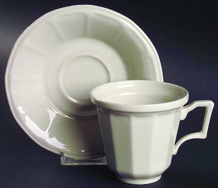 Museum White Footed Cup & Saucer Set