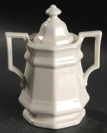 Museum White Sugar Bowl & Lid