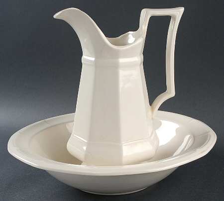 Museum White Large Pitcher & Bowl Set