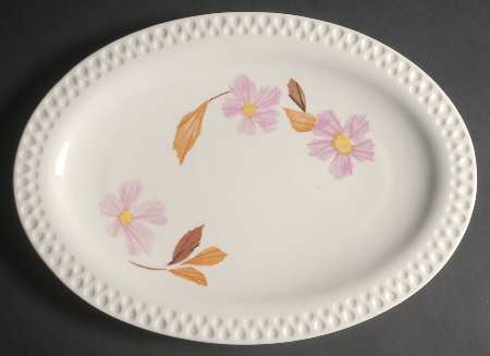 Painted Daisy Pink 15" Oval Serving Platter