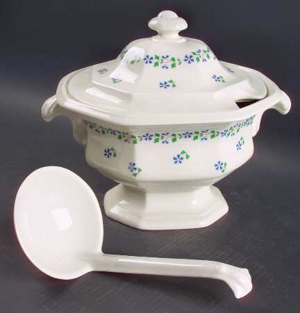 Periwinkle Tureen & Lid w/Ladle