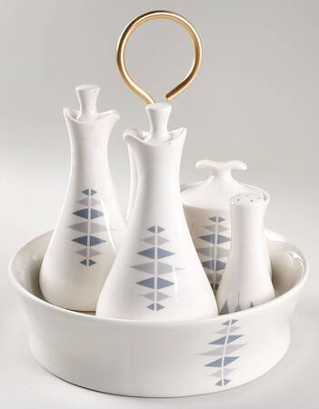 Pyramids (9 Piece) Condiment Set (Sap, 2 Crue, Mus & Stand)