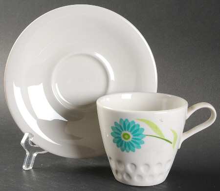Rosette Jade Flat Cup & Saucer Set