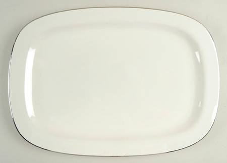 Sheer White Platinum 16" Oval Serving Platter