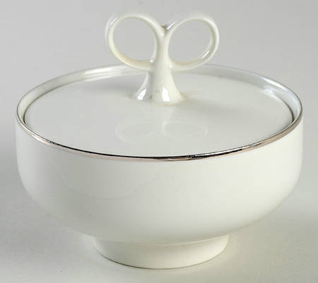 Sheer White Platinum Sugar Bowl & Lid