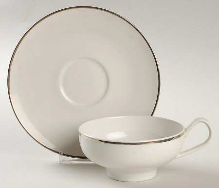 Sheer White Platinum Footed Cup & Saucer Set