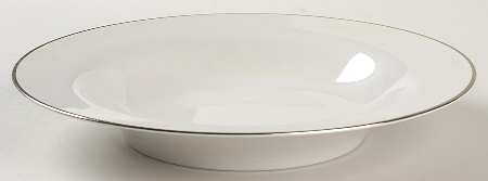 Sheer White Platinum Rim Soup Bowl