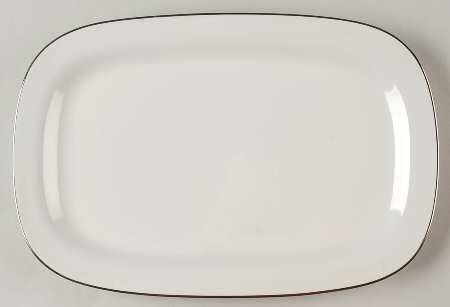 Sheer White Platinum 12" Oval Serving Platter
