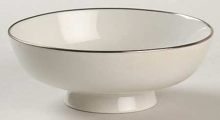 Sheer White Platinum Fruit/Dessert (Sauce) Bowl