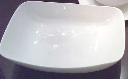 Sheer White 9" Rectangular Vegetable Bowl