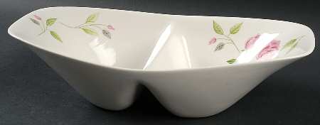 Wild Rose 12" Oval Divided Vegetable Bowl