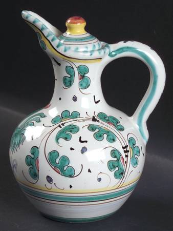 Green Rooster (Orvieto) Oil Jar/Server & Lid