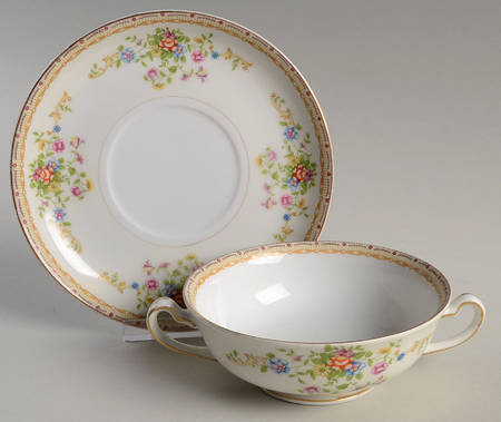 IMP30 Footed Cream Soup Bowl & Saucer Set
