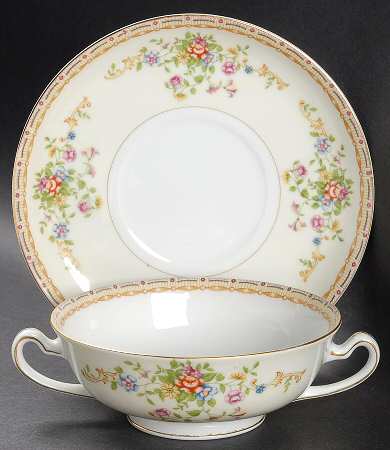 IMP30 Footed Cream Soup Bowl & Saucer Set
