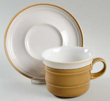 Stone Glaze Flat Cup & Saucer Set