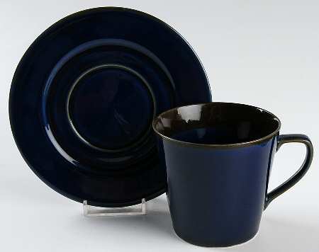 Prairie Midnight Pond Blue Flat Cup & Saucer Set