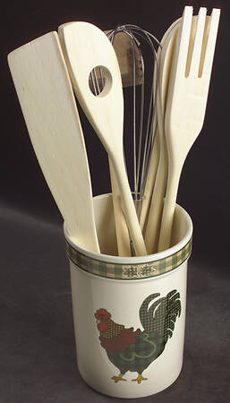Rooster Morn Utensil Set (Holder & Utensils)