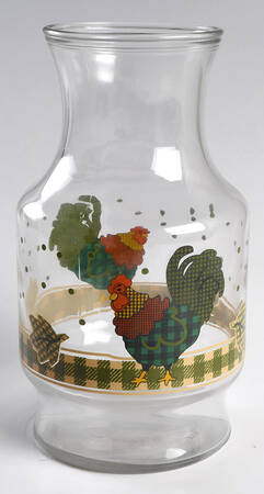 Rooster Morn Glassware Carafe, No Lid