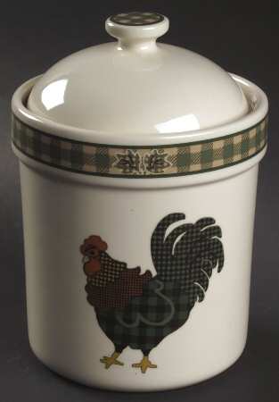 Rooster Morn Medium Canister & Lid