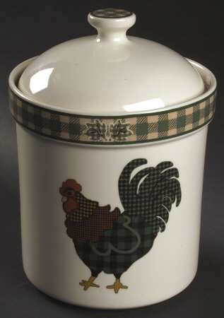 Rooster Morn Large Canister & Lid