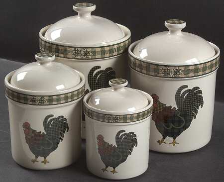 Rooster Morn (4 Piece) Canister Set (Box Set)