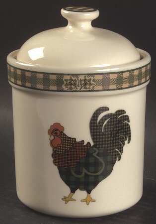 Rooster Morn Small Canister & Lid