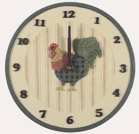 Rooster Morn Hanging Wall Clock