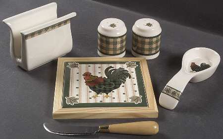 Rooster Morn (6 Piece) Counter Set