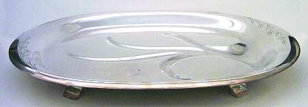 Springtime (Silverplate, Hollowware) Medium Platter Footed Meat Platter with Well