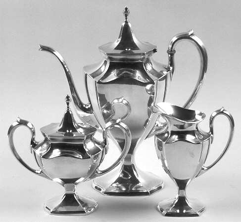 Minuet (Sterling, 1925, Hollowware) 3-Piece Coffee Set with Coffee Pot