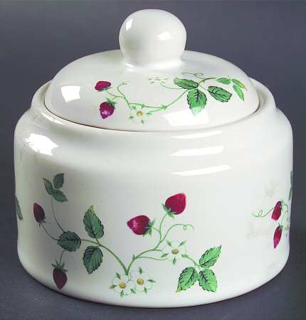 Strawberry Fair (No Green Trim) Sugar Bowl & Lid