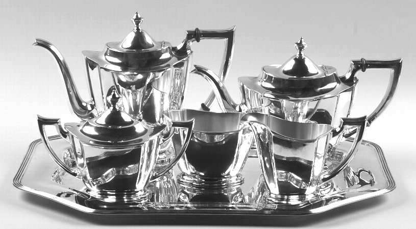 C306 (Sterling, Hollowware) 6 Piece Tea Set (SCP, STP, SCR, SSU, SWB, WTL)