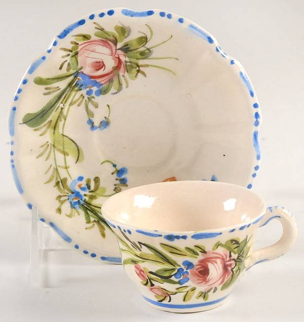 Nove Rose Flat Demitasse Cup & Saucer Set