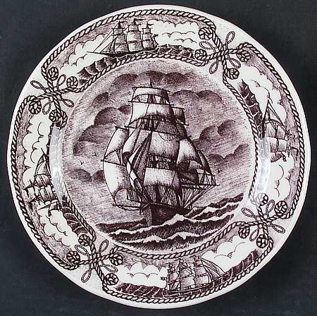 Old Sail Vessels Salad Plate