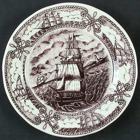 Old Sail Vessels Salad Plate