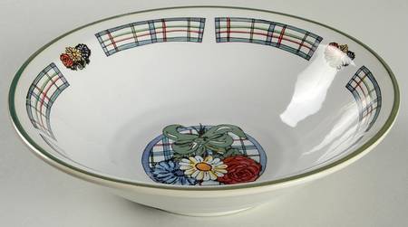 Plaid Posey Soup/Cereal Bowl