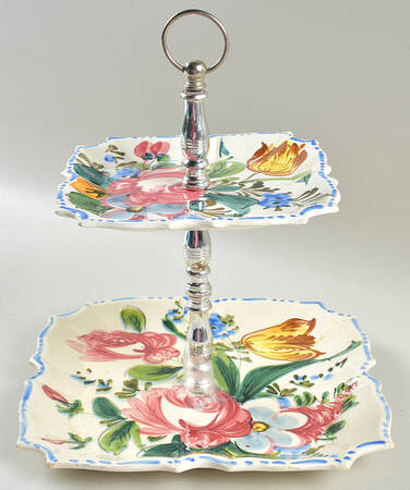 ITY243 2 Tiered Serving Tray (Square Dinner&Salad Plate)