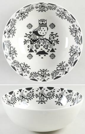 Taika Black 8" Round Serving Bowl