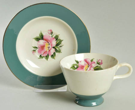 Empire Green Footed Cup & Saucer Set