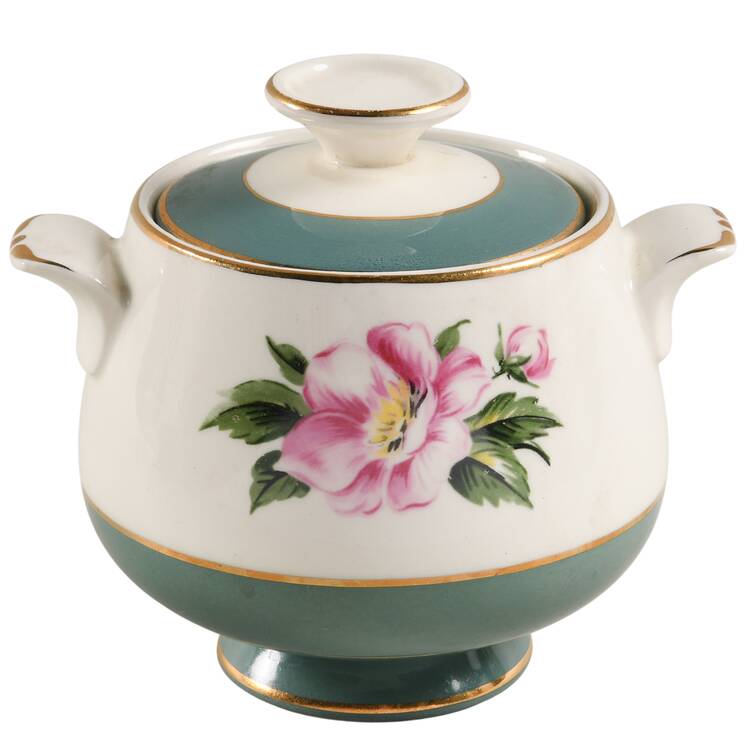 Empire Green Sugar Bowl & Lid