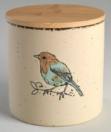 Easter Bird Cream Medium Canister & Lid