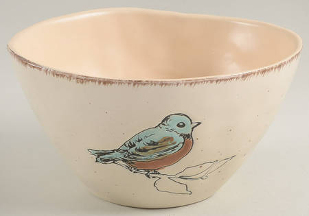 Easter Bird Cream 8" Round Serving Bowl