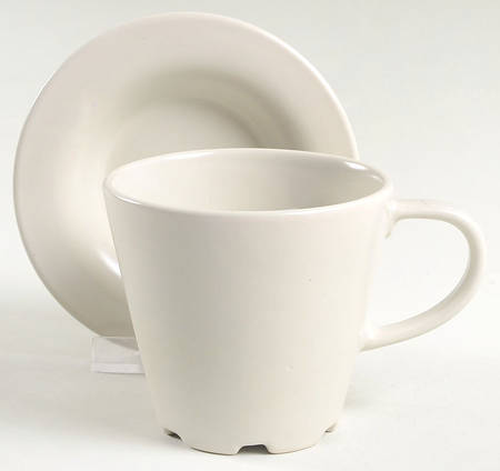 Dinera Beige (Ivory) Flat Cup & Saucer Set