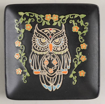 Calvin Sugar Skull-Day of the Dead Square Appetizer Plate