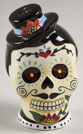 Calvin Sugar Skull-Day of the Dead Figural Pepper Shaker