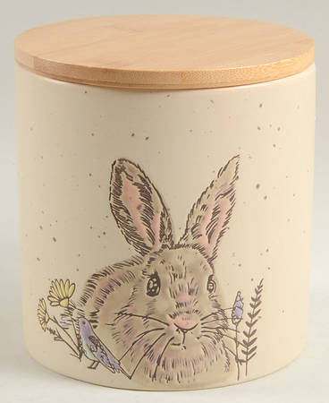 Evergreen Bunny 5" Canister & Lid