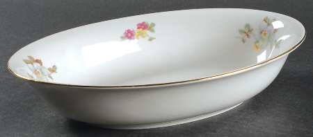 Apple Blossom 10" Oval Vegetable Bowl