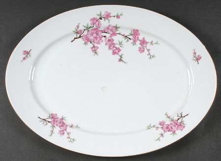Apple Blossom 14" Oval Serving Platter